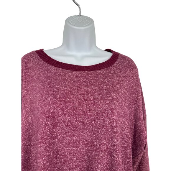Maurices Womens Burgundy Knit Sweater With Lace-Up Hem Detail Size 1 - Picture 2 of 9